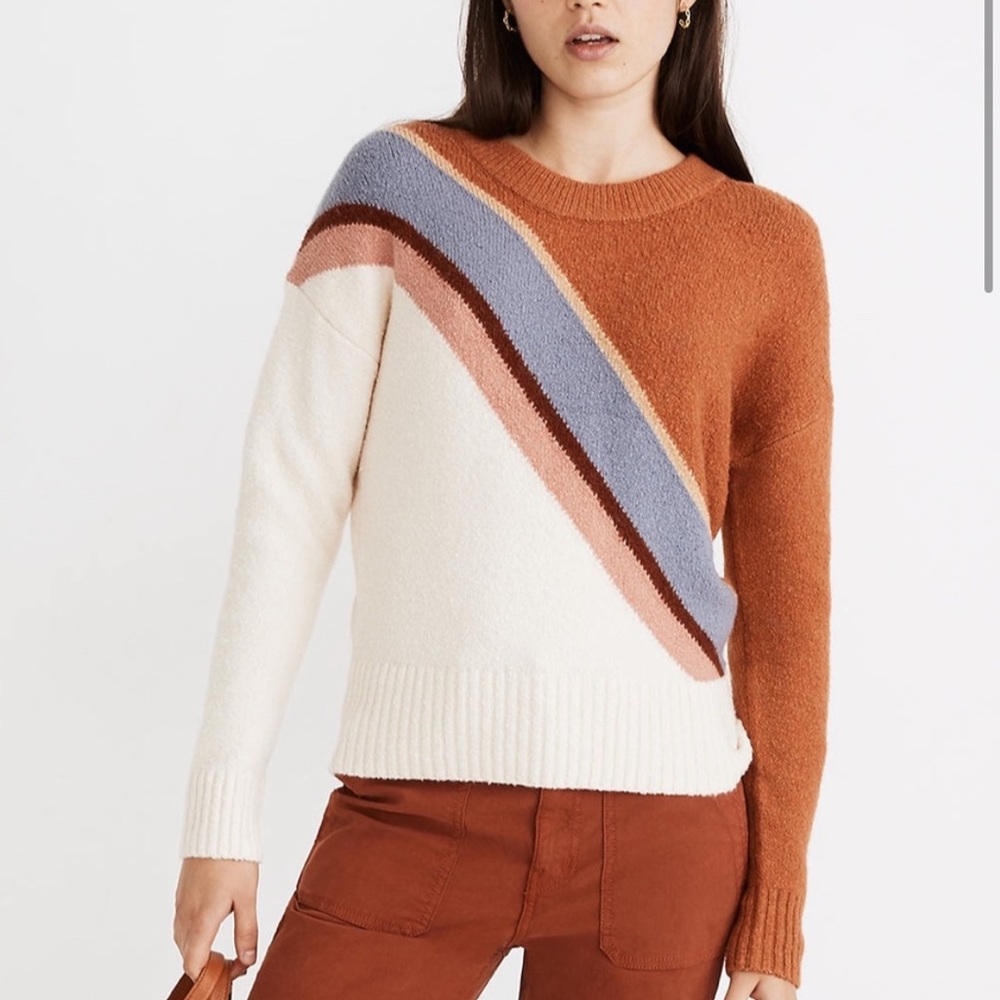 Madewell Striped Lyford Pullover Textured Yarn Sweater size S